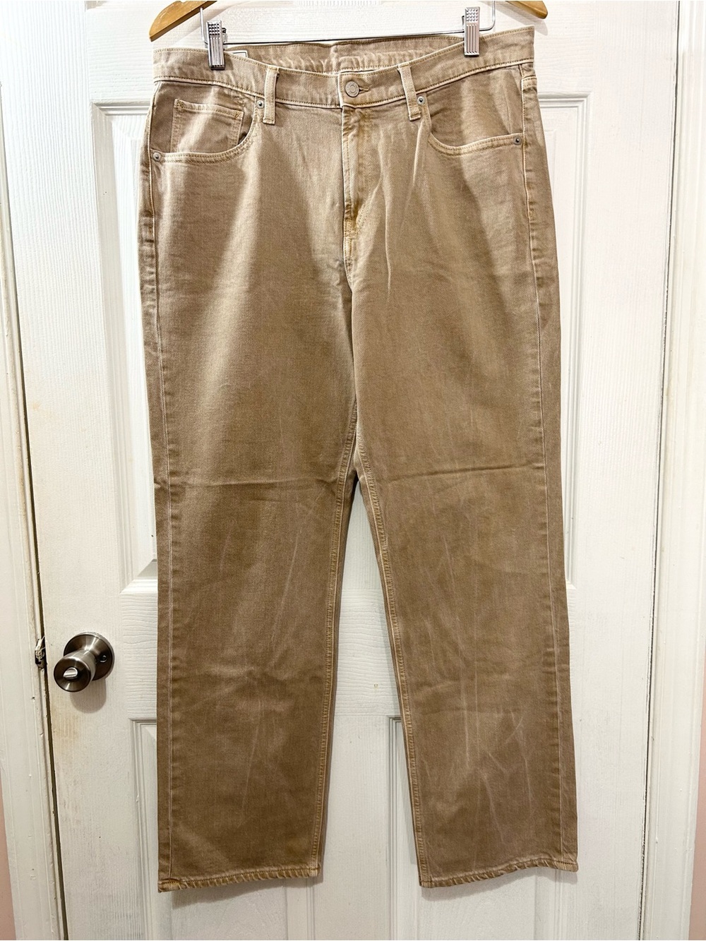 Gap ‘90s Loose Mid Rise Jeans Sand Tan Straight Leg Women’s 31/12 Regular Denim